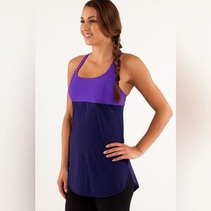 Lululemon Venus Tank Top Size 4 Power Purple / Mirage Deep